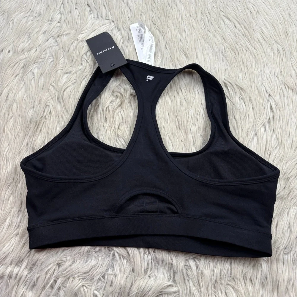 NWT Fabletics Women's XL Black Essential Medium Impact Sports Bra Racerback - Picture 3 of 3